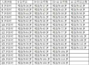 属狗年龄对照表(属狗年龄对照表)