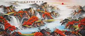 风水山水画客厅(风水画山水画客厅挂画的讲究)