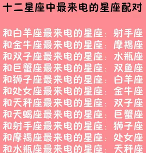 十二星座最来电的星座配对-神算网(最来电的星座组合)