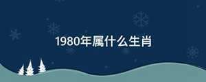 1980到2018年属什么生肖(1980年到2020年生肖)