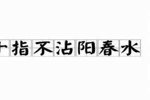 十指不沾阳春水下一句是什么 十指不沾阳春水下一句双脚不踏四季尘