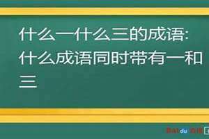 三什么二什么四字成语 三什么一什么的成语