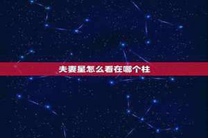 夫妻星怎么看在哪个柱 男命八字没有财星夫妻星怎么看