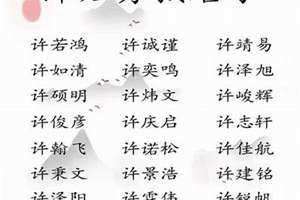 许姓男孩名字大全2023(许姓男孩名字大全)