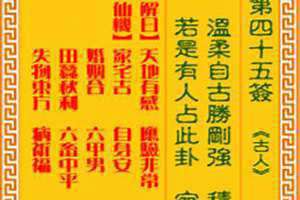 观音灵签45签解签详解白话(观音灵签45签解签)