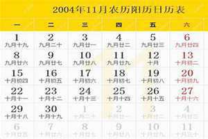 2004年日历表全年查询(2004年日历)