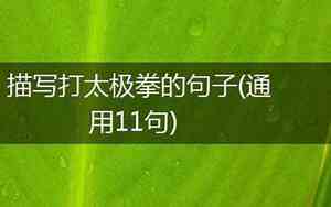 描写练太极的句子简短