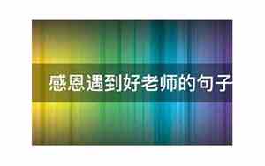 感恩遇到老师的句子经典语录