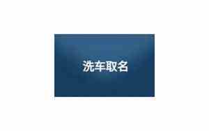洗车店取名字大全免费查询