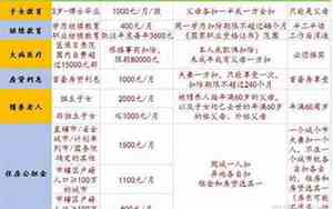 个人所得税抵扣项目标准表
