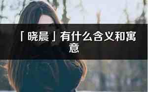 半世晨晓的意思
