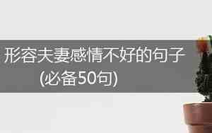 夫妻不好的句子怎么说