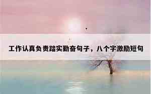 工作信念一句话