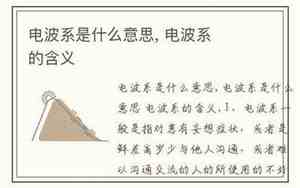 电波系是什么意思二次元