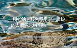 属蛇人取名最旺的字